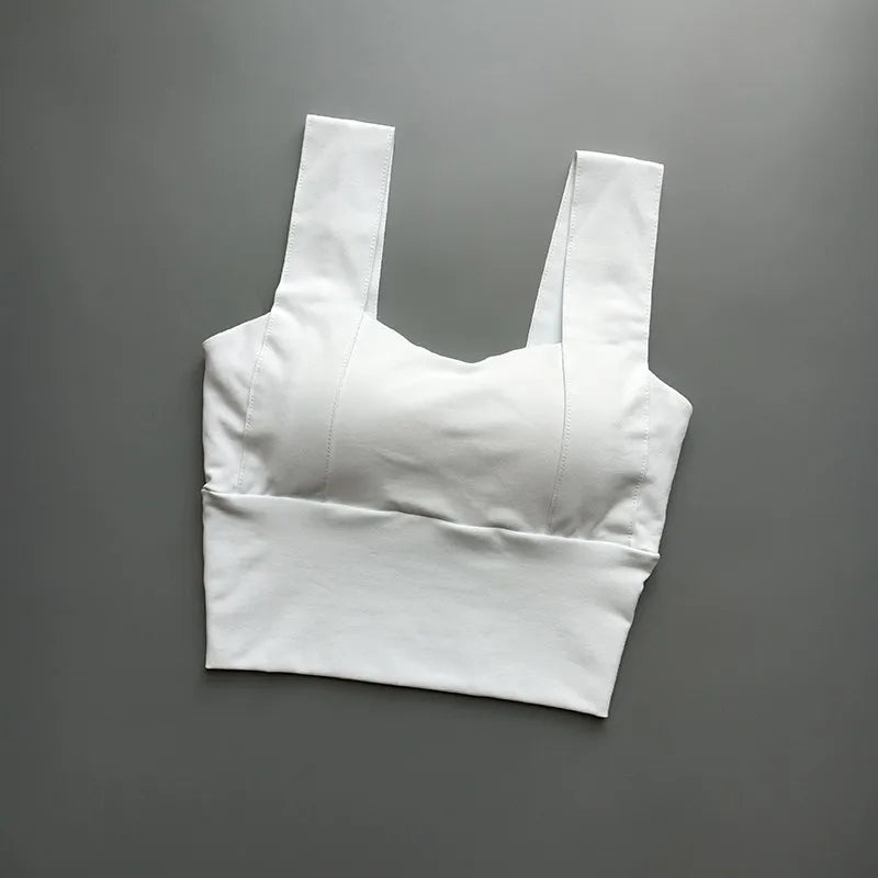 White beauty back yoga bra with a stylish design for comfortable workouts
