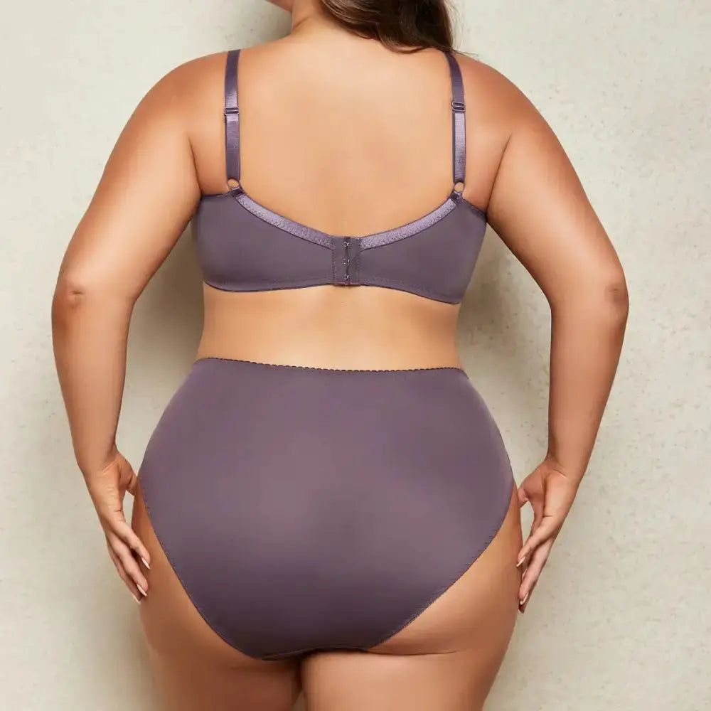 Beauwear 85C-110E Women’s Plus Size Lingerie Set Plain Lace Underwear Set Thin Unlined Underwire Bra and Panty Set