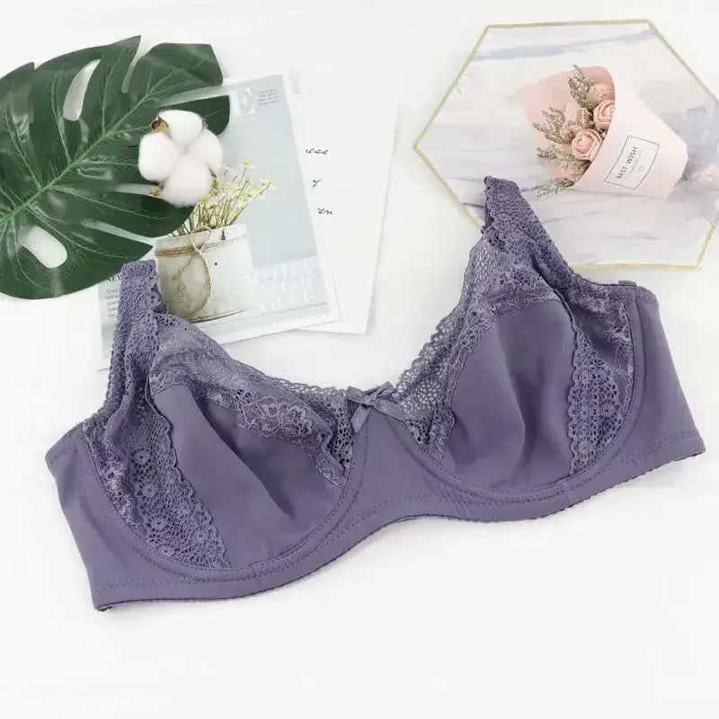 Beauwear Women Floral Lace Bras Perspective Underwire Bra Sexy Lingerie Plus Size Bralette Large Cup 36-46 E