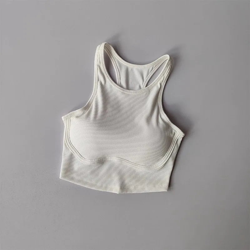 White high impact sports bra for women with a comfortable and supportive design