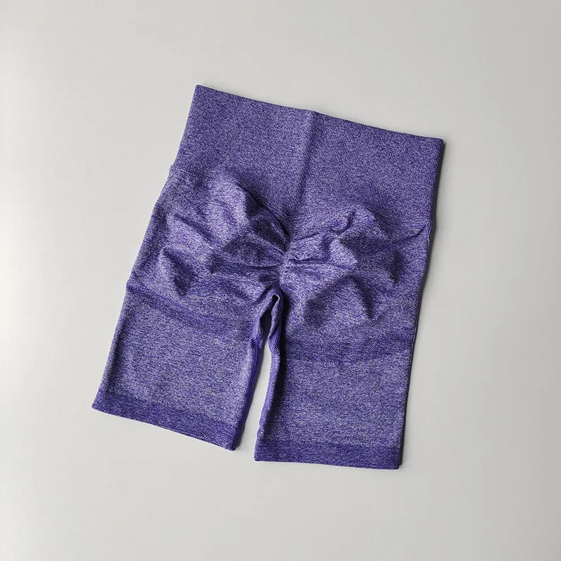 High waist seamless yoga shorts in purple from The Lady's Haven Boutique for comfortable workouts