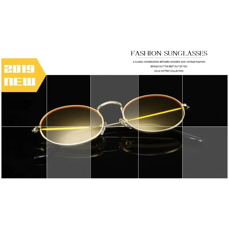 Luxury oval sunglasses women with a stylish vintage design and yellow-tinted lenses from The Lady's Haven Boutique