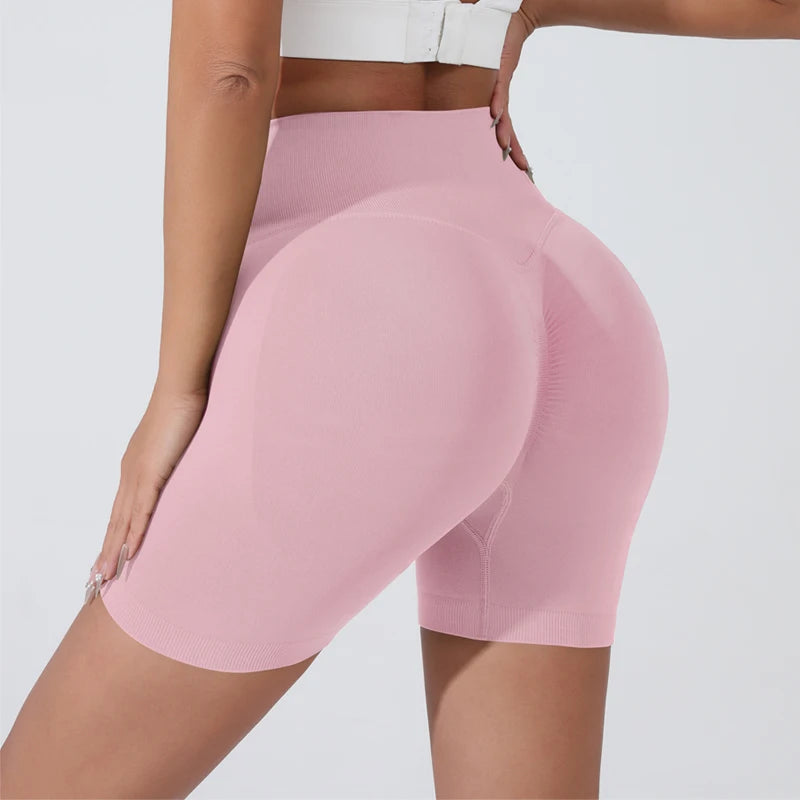 Pink push-up gym shorts for women designed for comfort and style during workouts