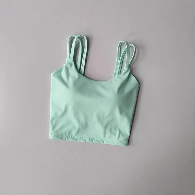 Light mint green push up sports bras for women with adjustable straps for comfort and support