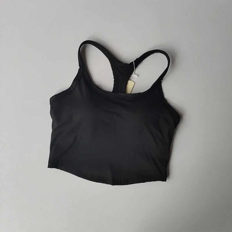 The Lady's Haven Boutique womens push up sports bra in black with a comfortable racerback design